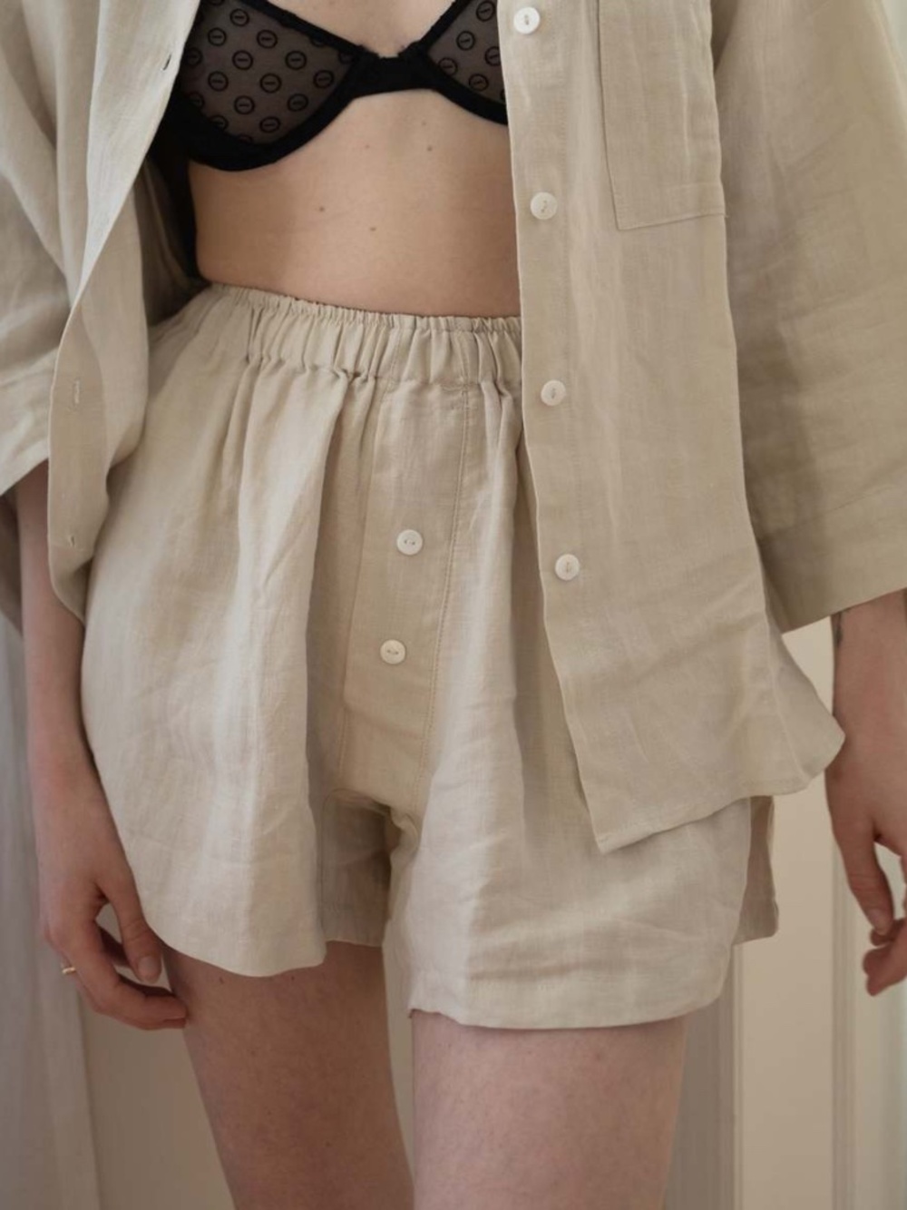 DEIJI STUDIOS The 03 Shorts Only In Oatmeal French Linen XL HTF Standalone LN